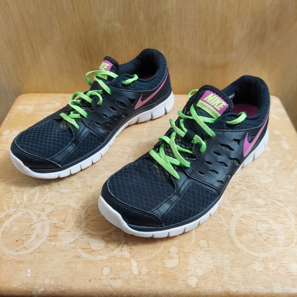 Nike Flex Run 2013 580440-009 Women's US 11 Black Pink Running Shoes EUC - Picture 1 of 9